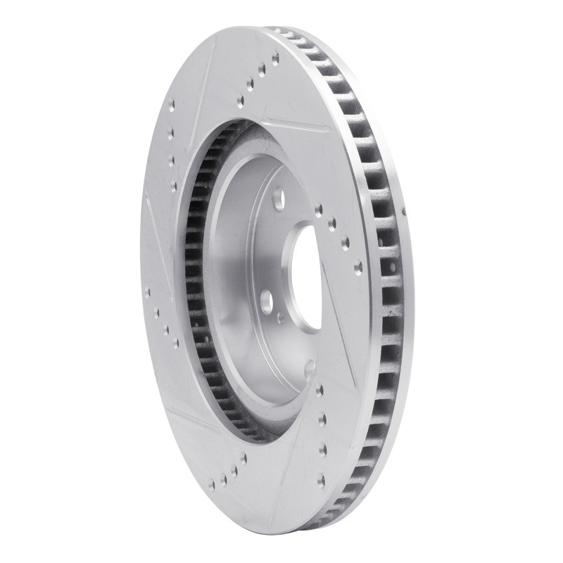 Land Rover Defender 130 Brake Rotor (1) - Rear Right - R1 Concepts - Drilled & Slotted - Silver - `20-`24